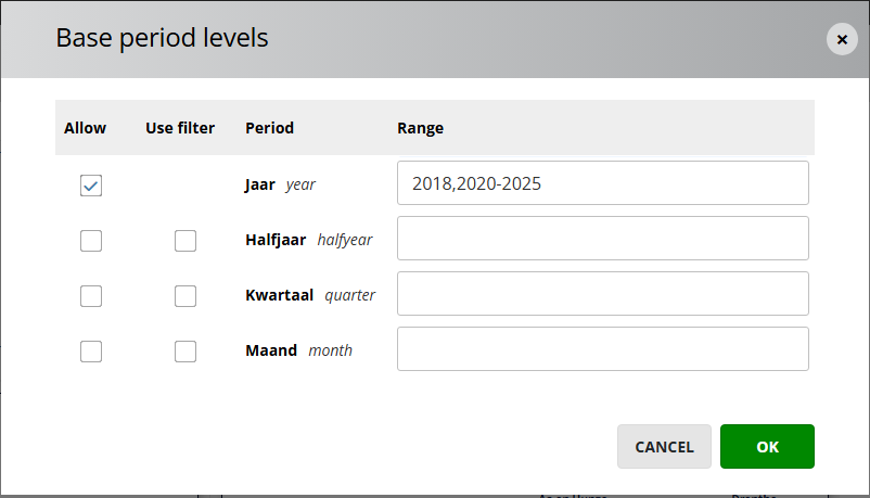 Een periodebereik opgeven