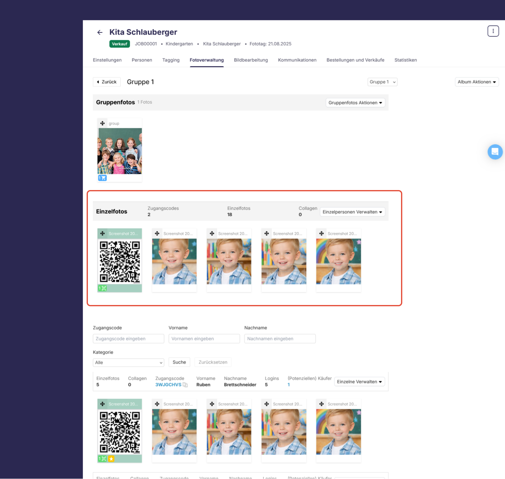 Doppelte Fotos im Album