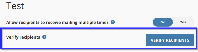 Verifieren van ontvangers mailing