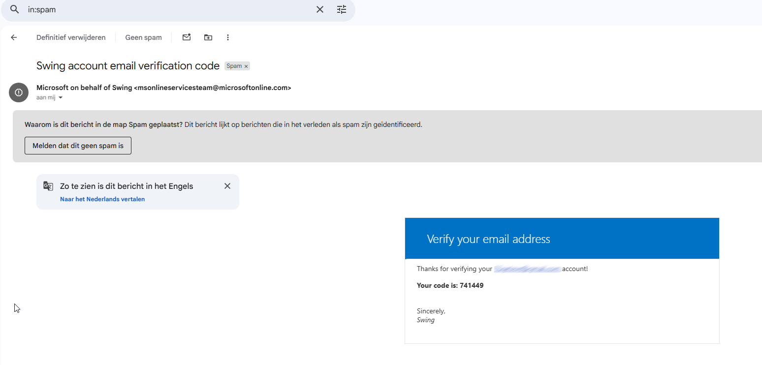 spam email geopend in gmail