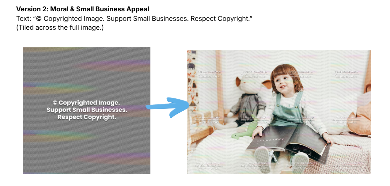 Alternative GotPhoto hybrid watermark with copyright message overlay and distortion pattern.