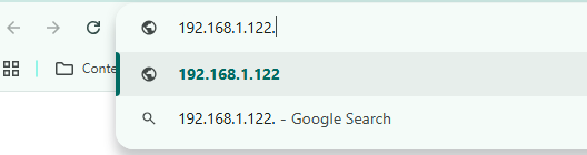 A web browser address bar showing an IP address being entered to access the Grandstream web interface.