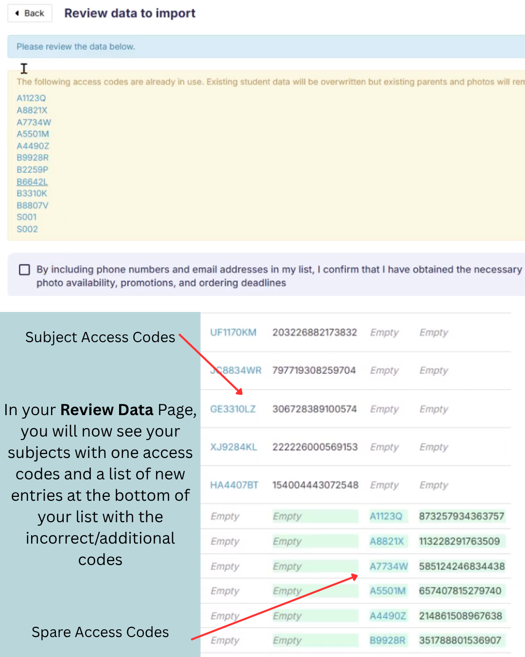 Review Data for Additional Codes