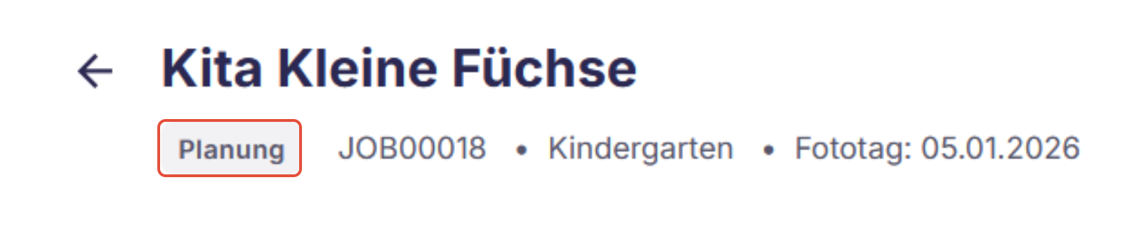 Auftrag von archiviert auf Planung setzen.