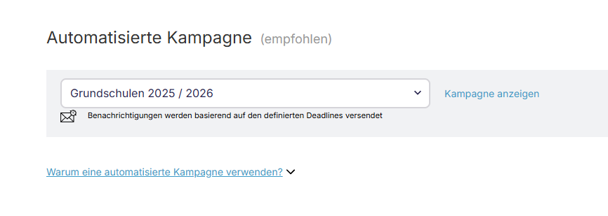 Screenshot der duplizierten automatisierten Kampagne.