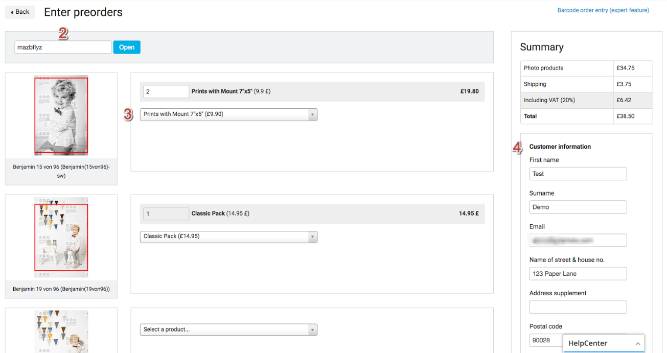 Enter customer access code