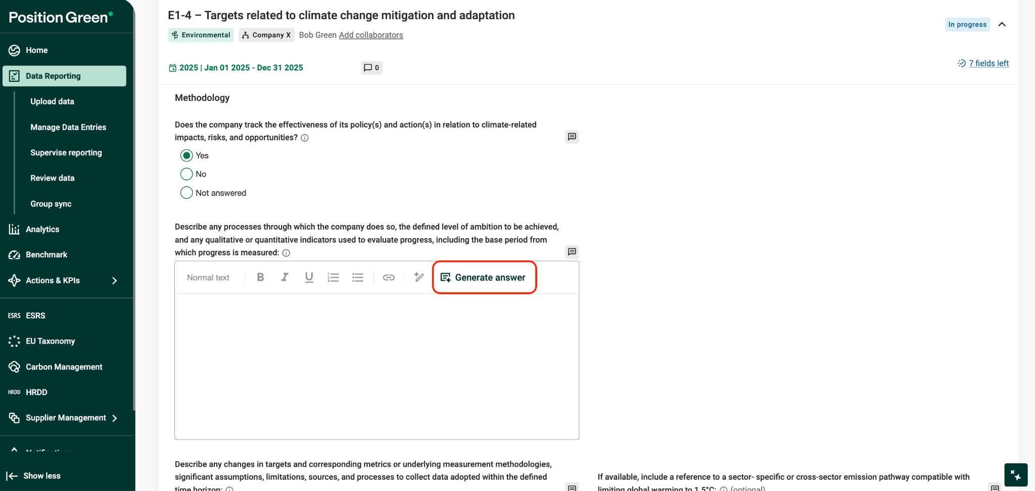Generate answer from datapoint view