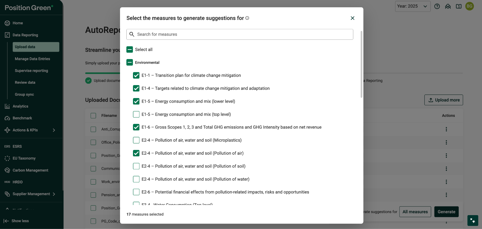 Review selected measures