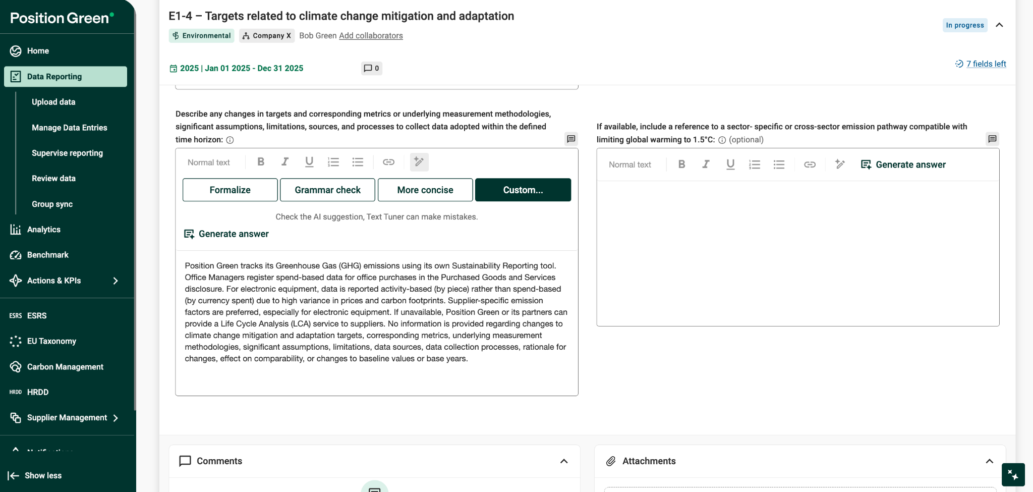 Tune AI-generated responses
