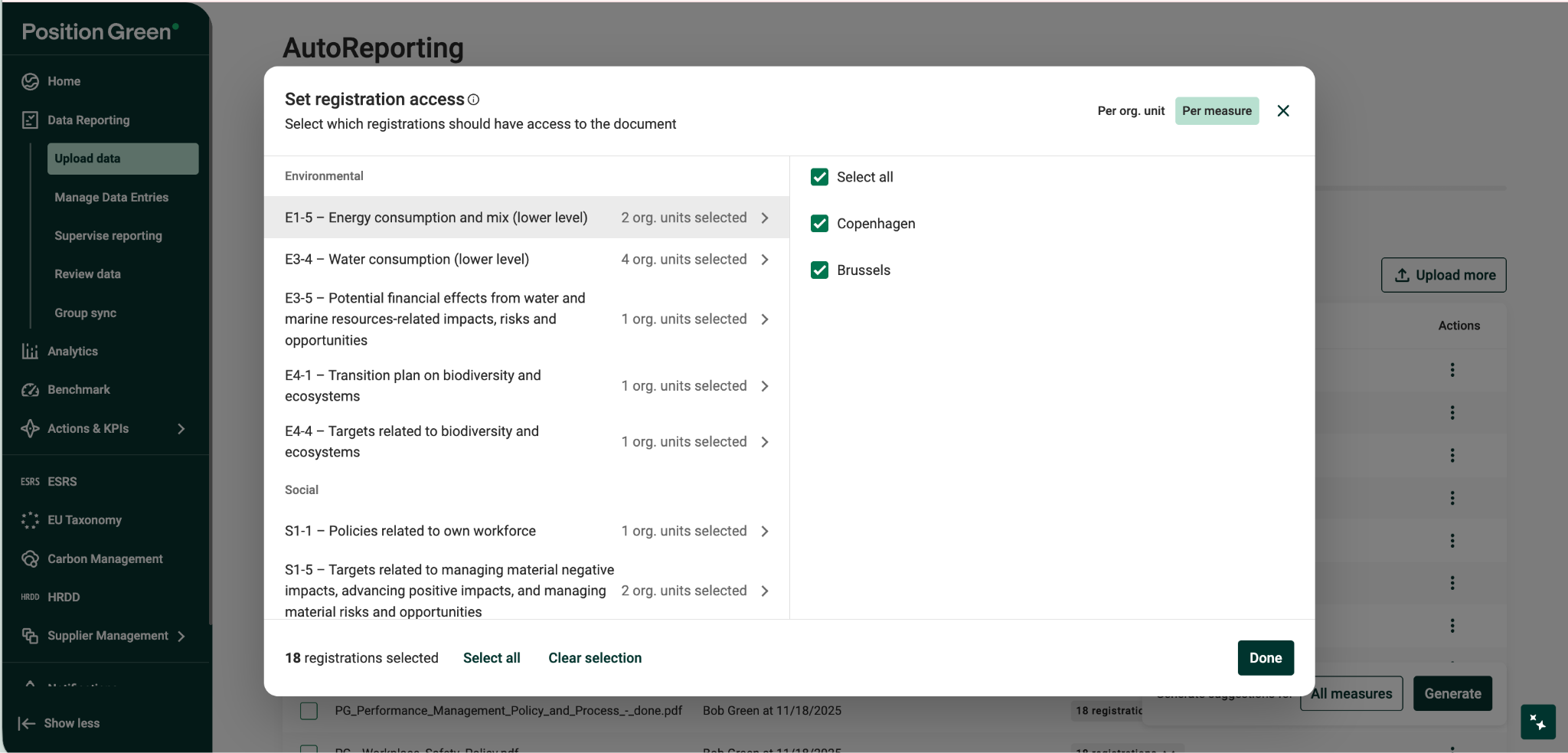Verify ESG measure mapping