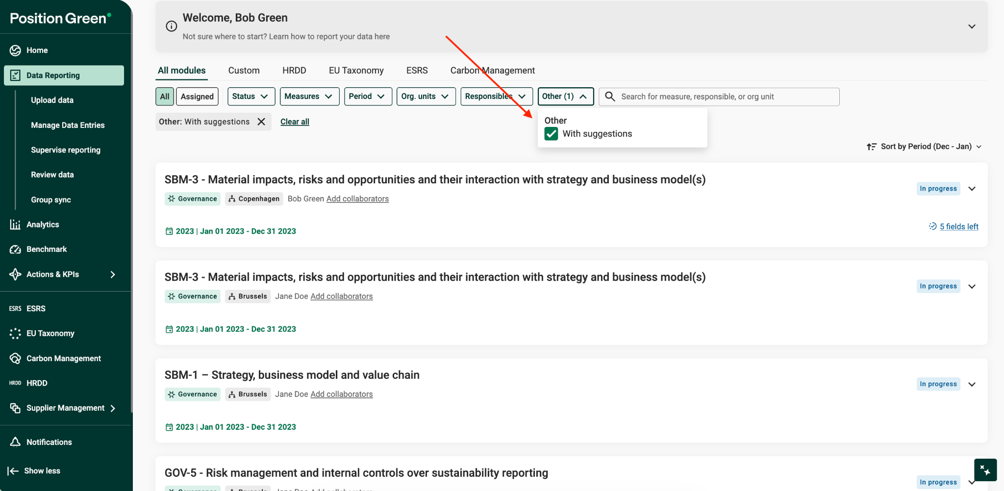 Locate datapoints with AI suggestions
