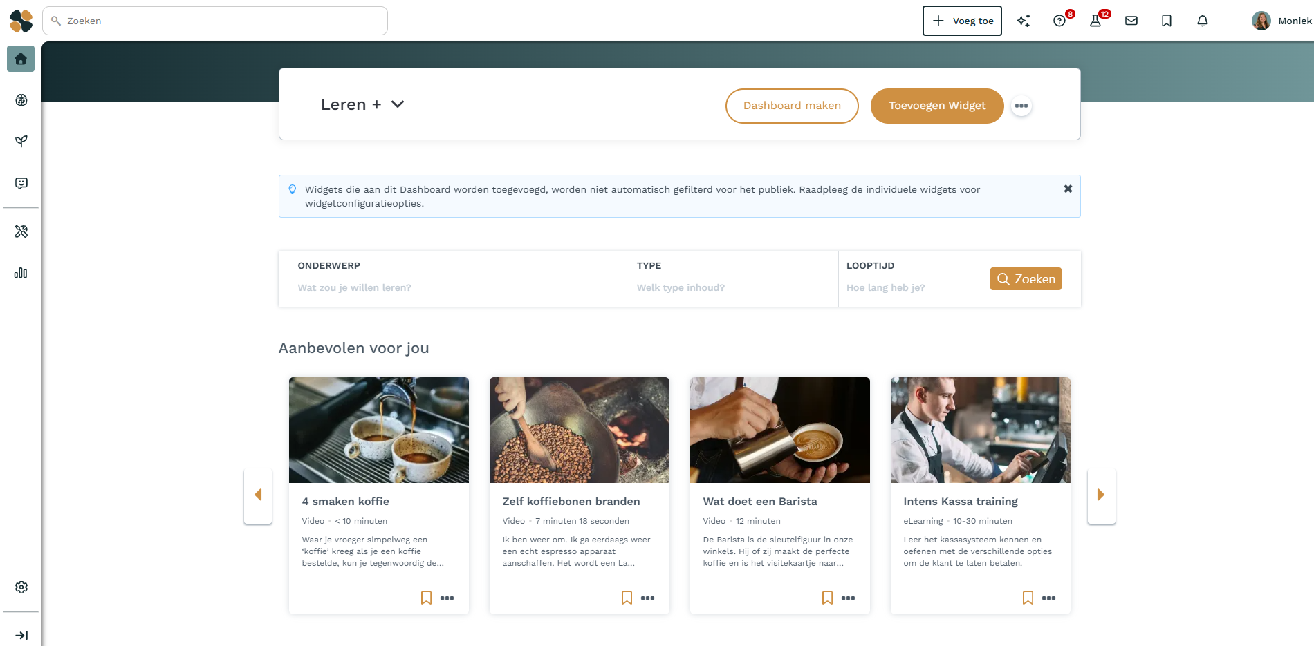 Kanaal op een dashboard