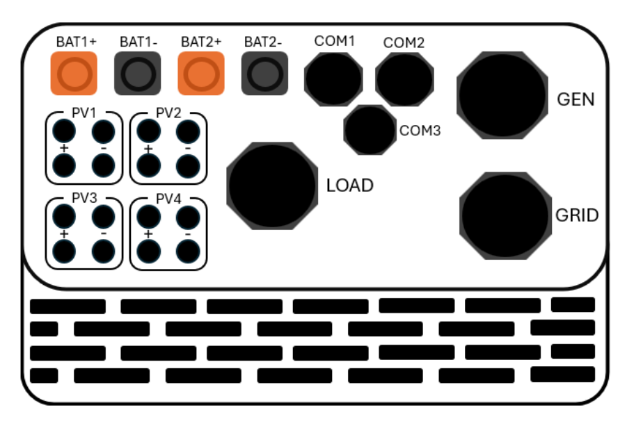 A white electronic device with black circles and black text 
Description automatically generated