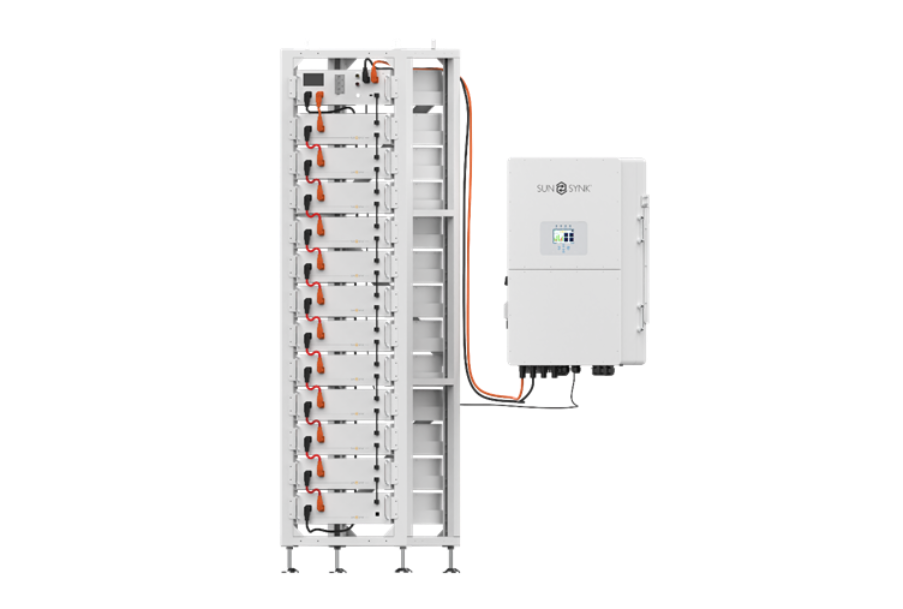 A white machine with orange wires 
Description automatically generated