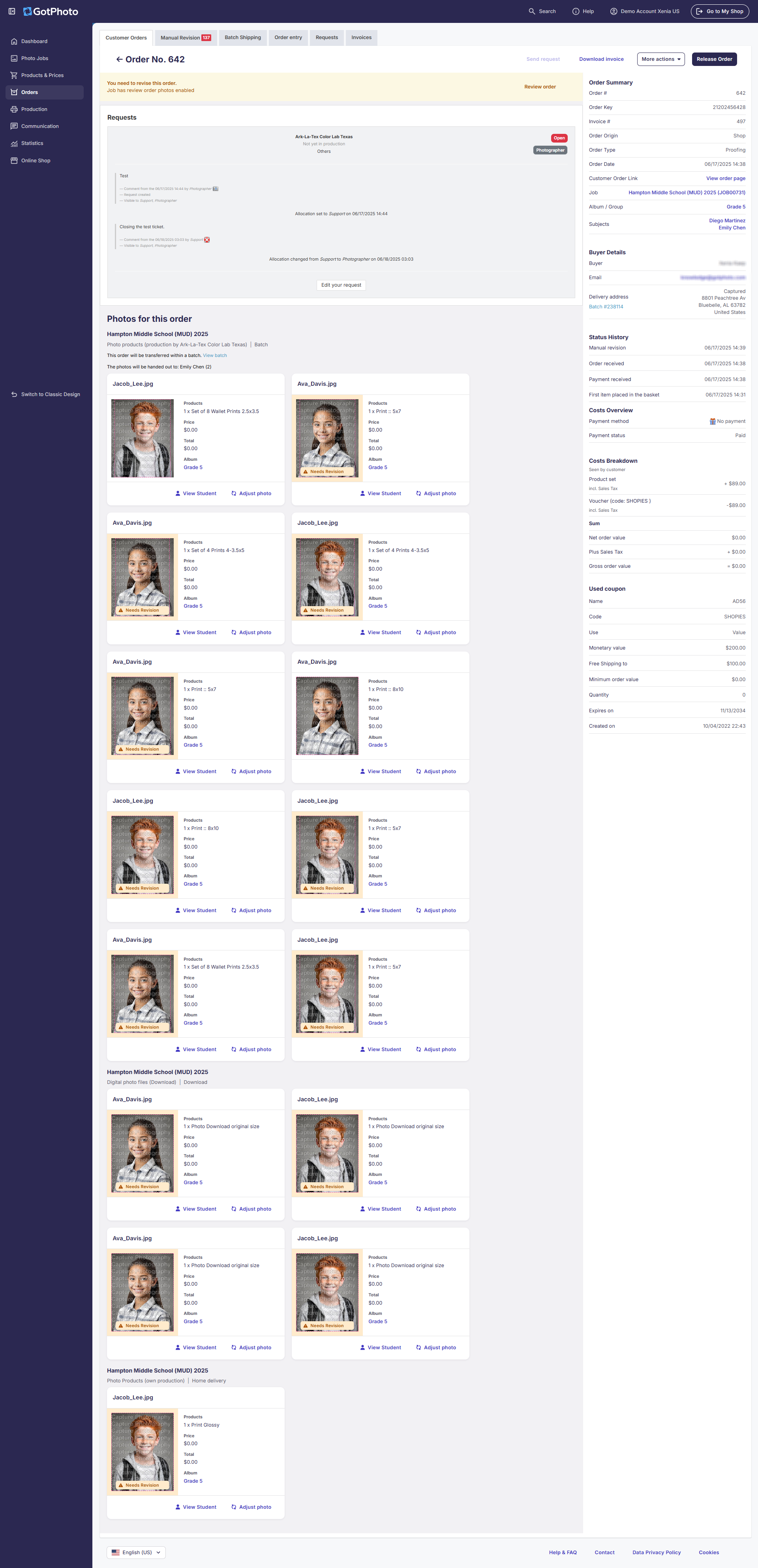 Redesigned order details page layout
