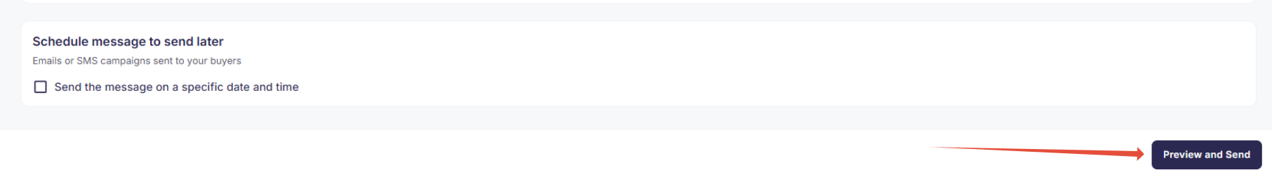 Preview and Send button for reviewing the message before sending