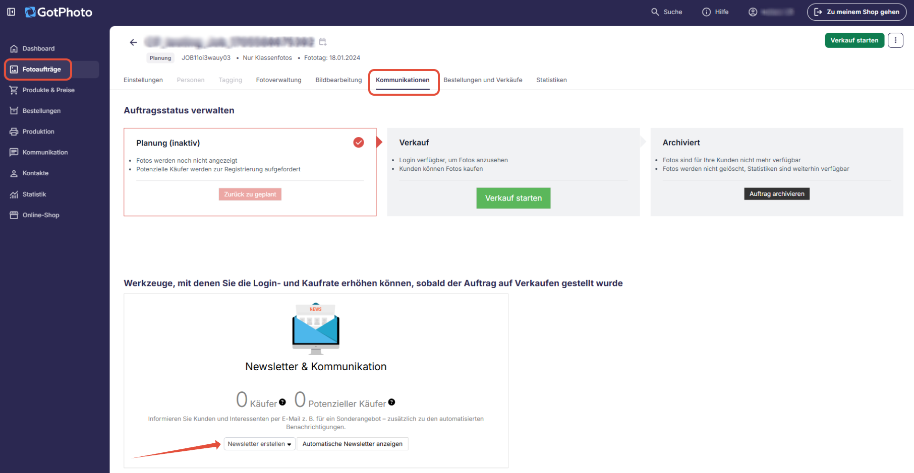 Reiter Kommunikation mit Button für einmalige Nachricht