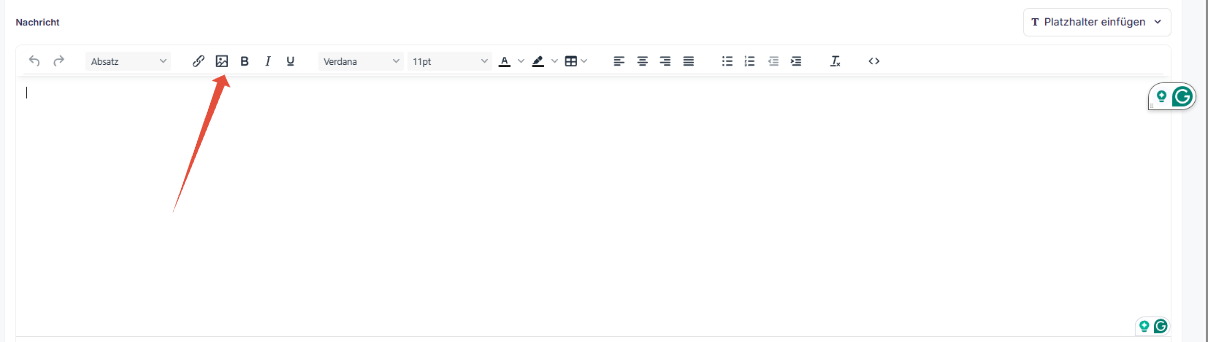 Editor mit Bildsymbol