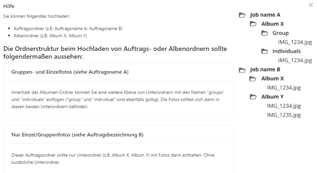 Hilfebereich von EasyUpload