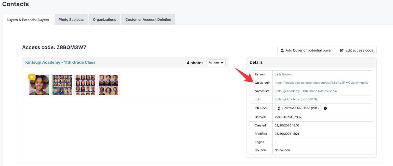 Access Code_Quick Login Link