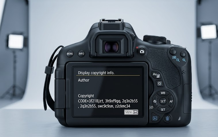 Sample Canon camera metadata showing access codes prefixed with Code= and separated by commas