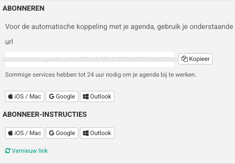 Abonneer je agenda