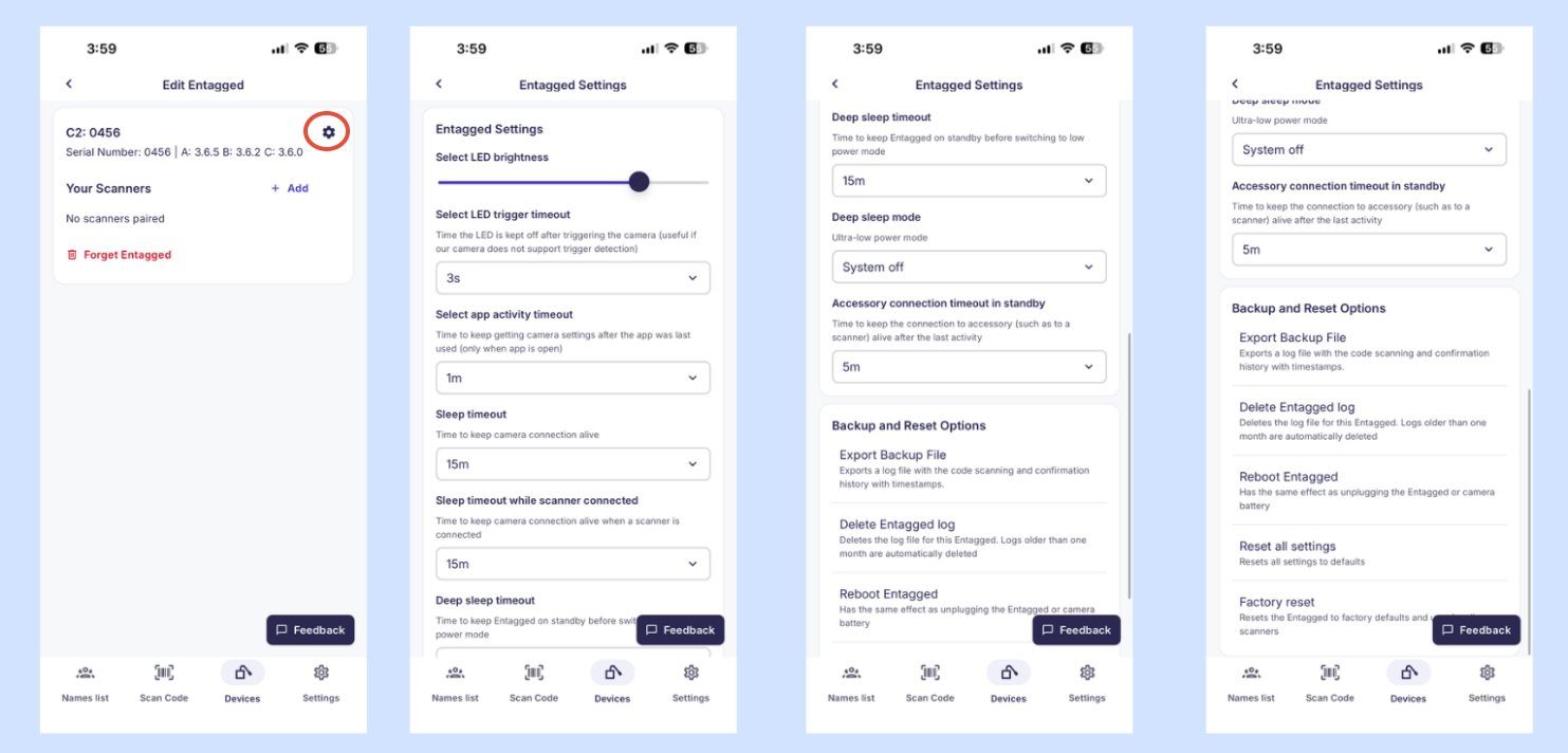 Entagged Device Settings