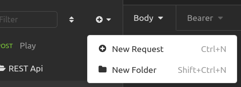 The location of the Add request option