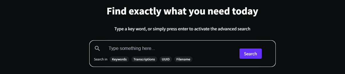 The search bar on the VIDA Home page