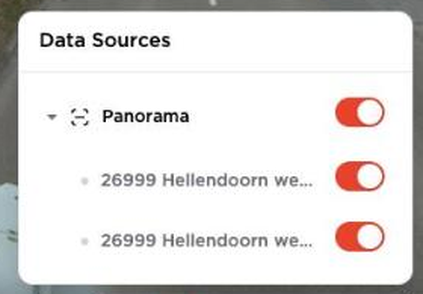 Paneel Data Sources met de groep Panorama en twee inwinrondes