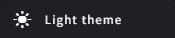 The Light theme option in the user menu