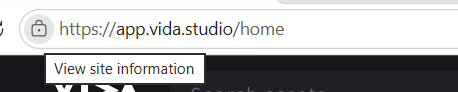 The site information padlock icon to the left of Edge's address bar