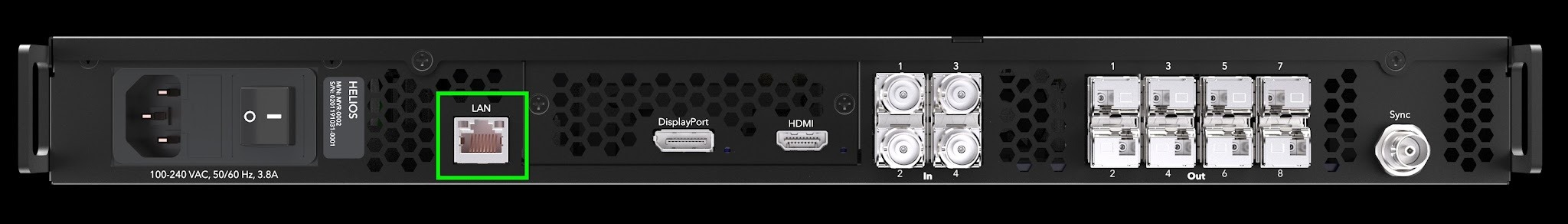HELIOS® rear with LAN port