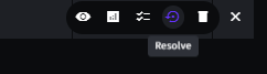 The Resolve icon shown when hovering over a rejected asset