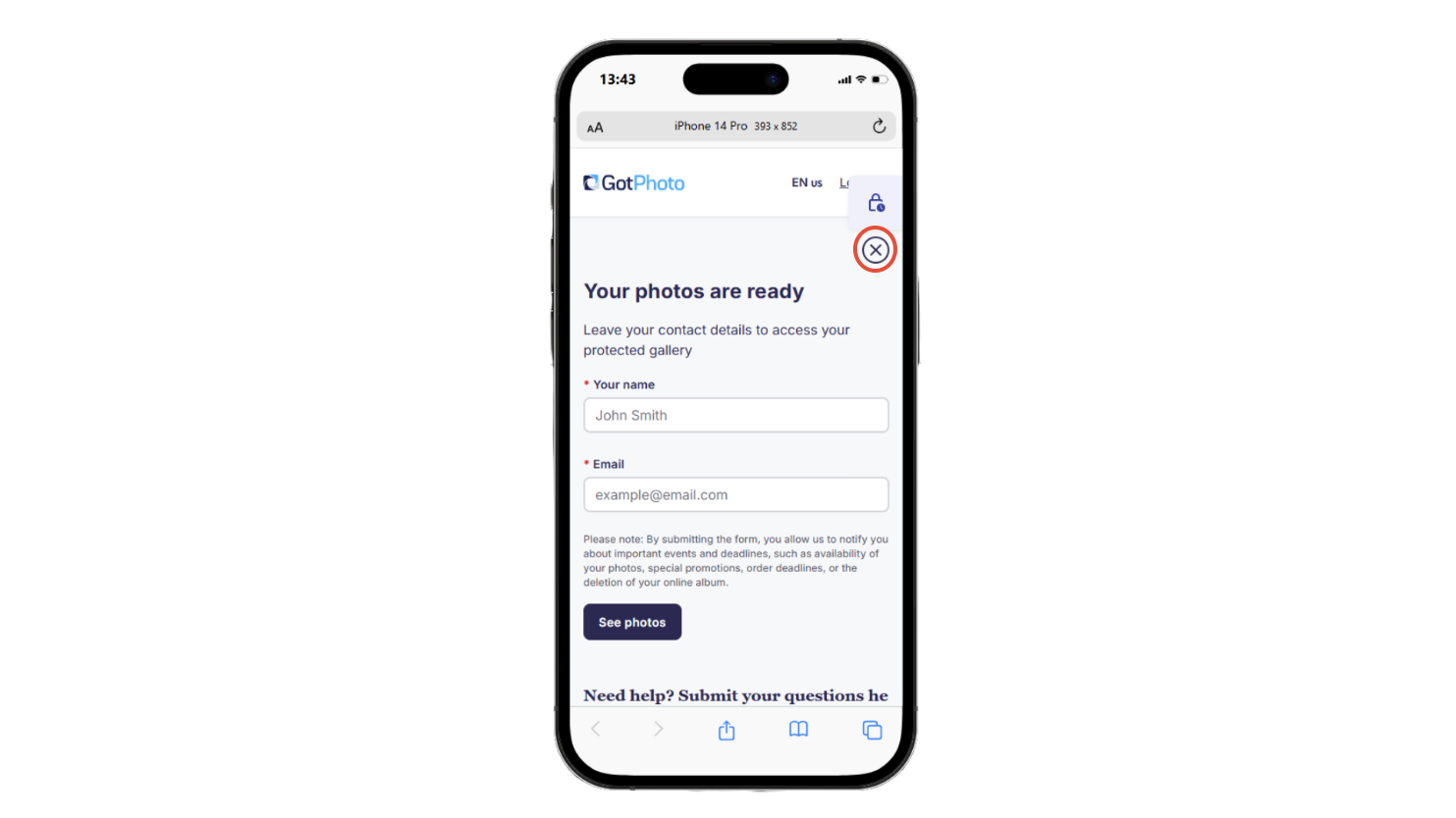 Mobile-friendly registration form in Shop 2025 Edition