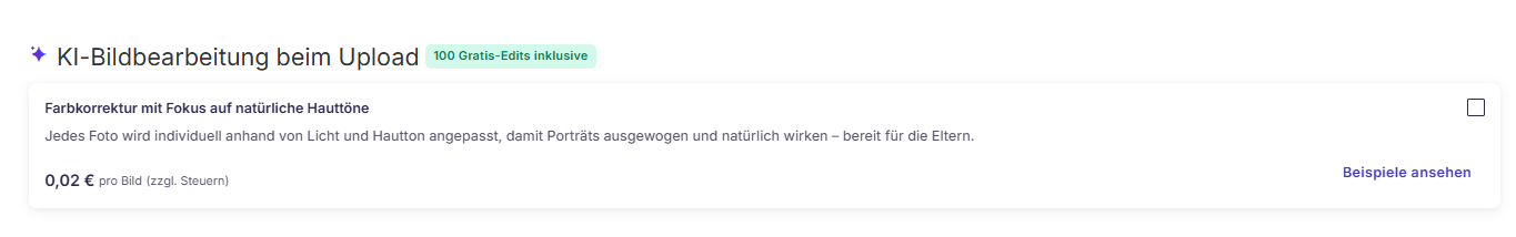 KI-Bildbearbeitung beim Upload
