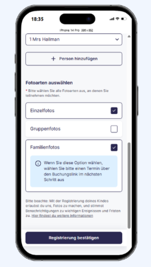 Vergleich der Vorregistrierung im alten und neuen Shop auf dem Smartphone.