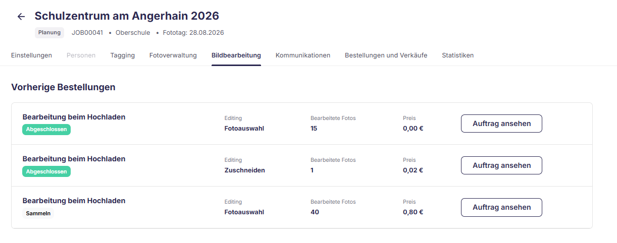 Endgültige Kosten im Reiter Fotobearbeitung