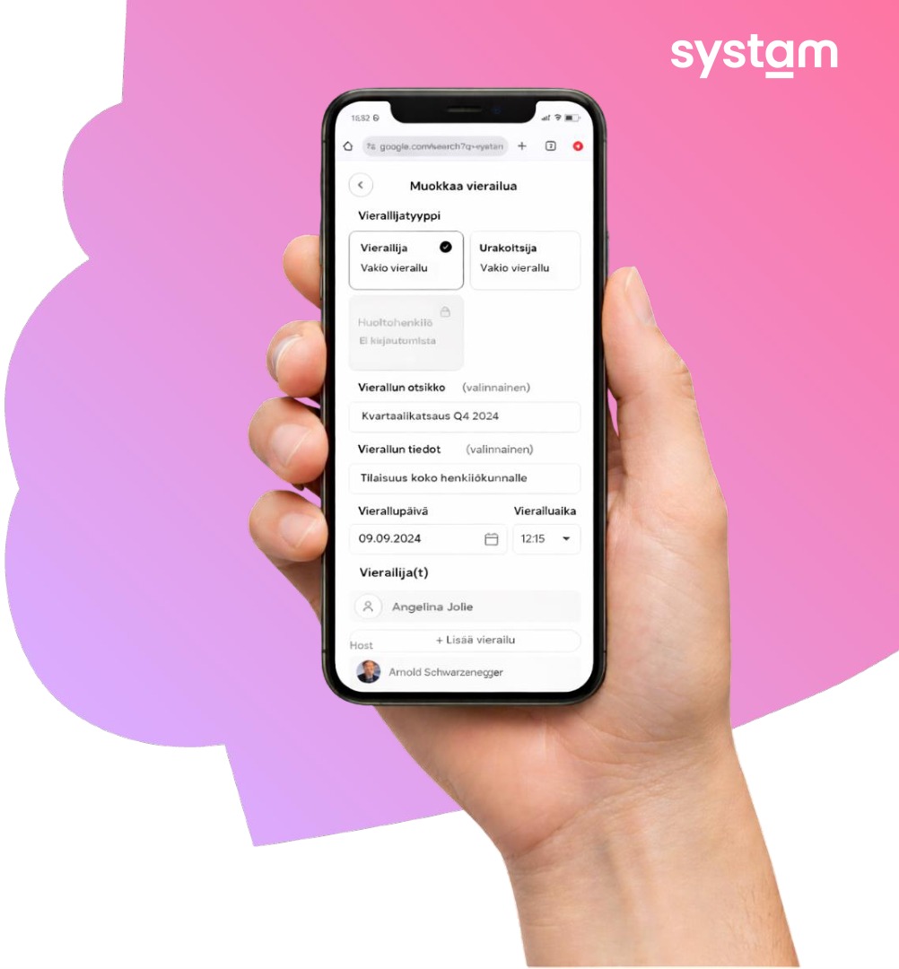 Vierailun muokkaaminen mobiilialustalla