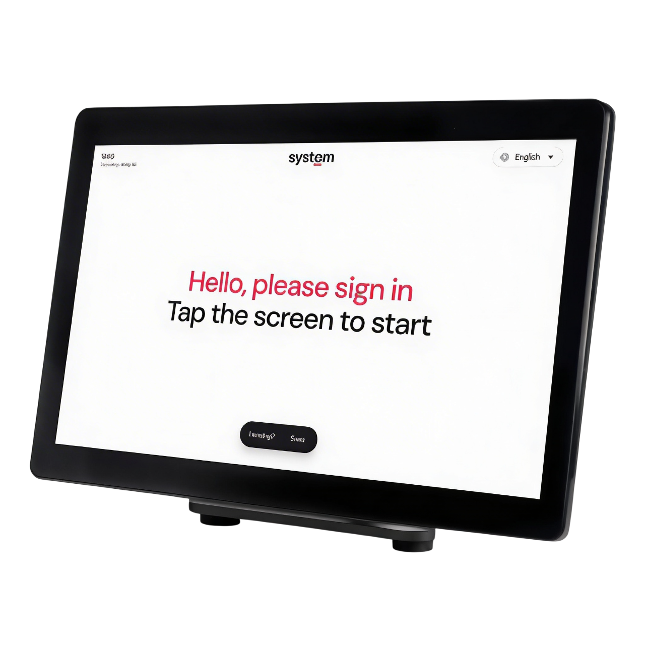 Systam Lite dimensions: 16-inch display (width 387 mm, height 248 mm, depth 38 mm), weight 5 kg, stand height 320 mm or 220 mm, base width 387 mm