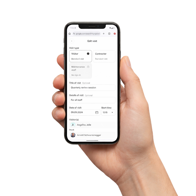 Editing a visit on the mobile platform