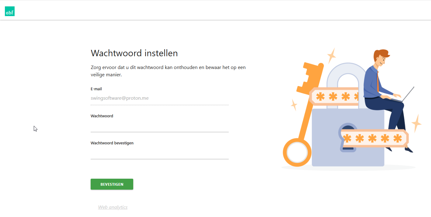 Afbeelding wachtwoord instellen.