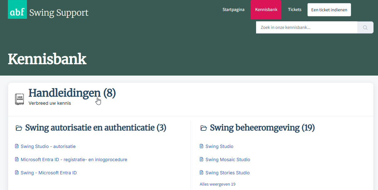 Overzicht handleidingen
