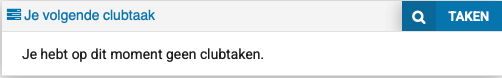 Dashboard met de knop Clubtaken en de teller