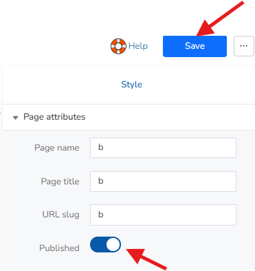 Publish button and status settings in editor