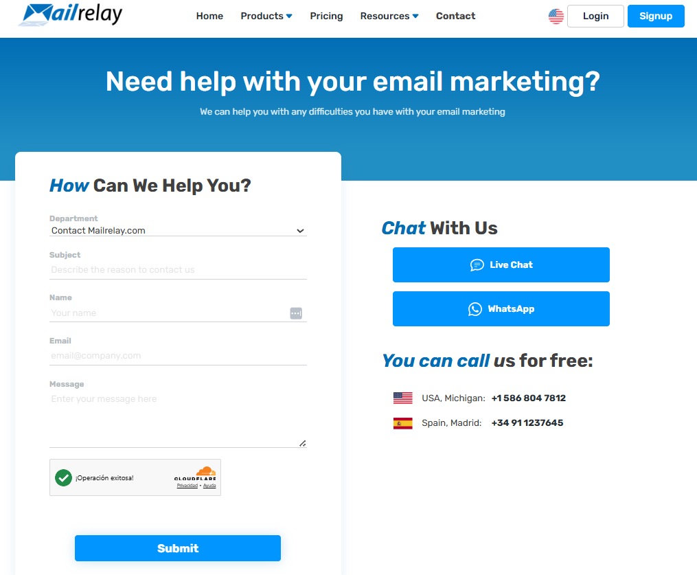 Get Mailrelay support