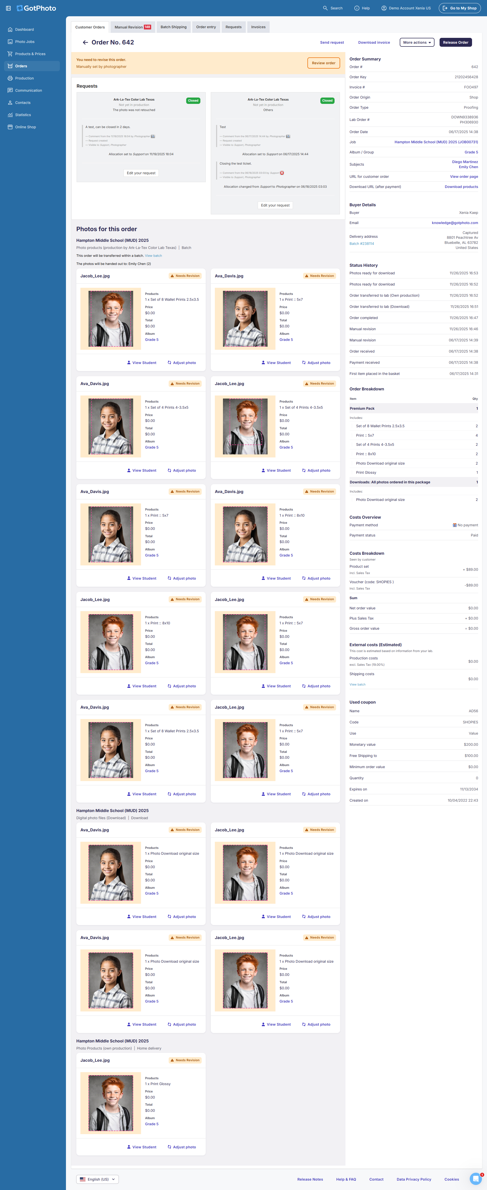 Redesigned order details page layout