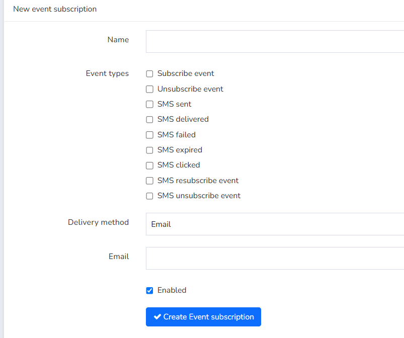Mailrelay, método de entrega de la suscripción a eventos por Email