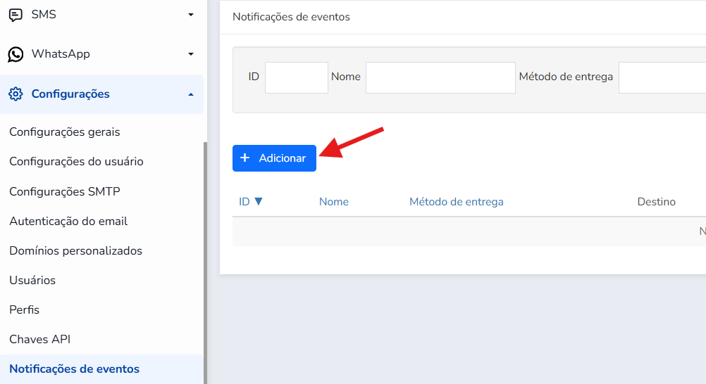 Mailrelay, botão para adicionar evento de inscrição