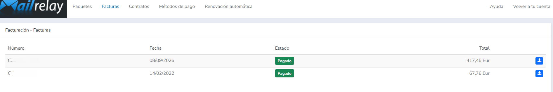 Consulta la factura para ver los pagos realizados